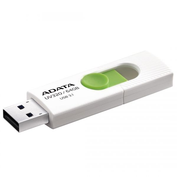 Флешка ADATA 64 GB UV320 White/Green (AUV320-64G-RWHGN)