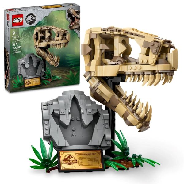 Блочный конструктор LEGO Jurassic World Окаменелости динозавров: череп тираннозавра (76964)