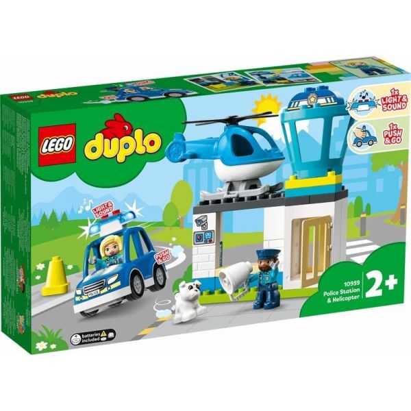 Блочный конструктор LEGO DUPLO Town Полицейский участок и вертолёт (10959)