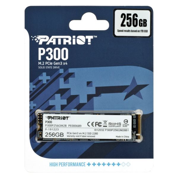 SSD Patriot P300 M.2 PCI-Ex4 NVMe 256GB 1 7GB/s