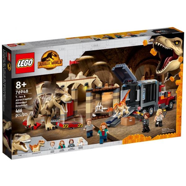 Конструктор LEGO Jurassic World Втеча тиранозавра і атроцираптора (76948)