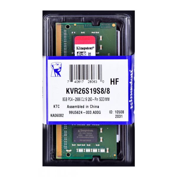 Память для ноутбуков Kingston 8 GB SO-DIMM DDR4 2666 MHz (KVR26S19S8/8)