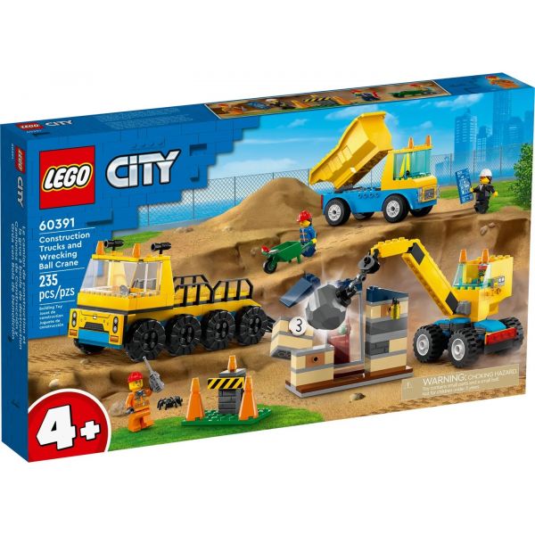 Конструктор LEGO CityБудівельна вантажівка й кулястий кран-таран (60391)