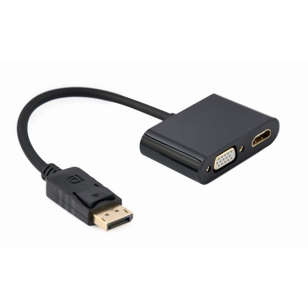 Адаптер Cablexpert DisplayPort to HDMI/VGA Black (A-DPM-HDMIFVGAF-01)