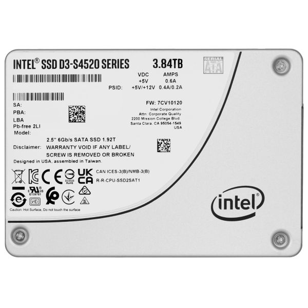 SSD накопитель Solidigm (Intel) S4520 3.84TB SATA 2.5 (SSDSC2KB038TZ01) 