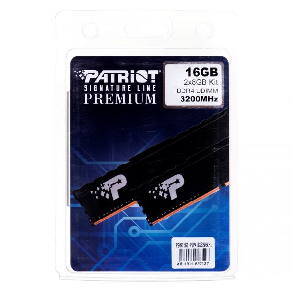 Оперативна пам'ять PATRIOT 16 GB (2x8GB) DDR4 3200 MHz Signature Line Premium (PSP416G3200KH1)
