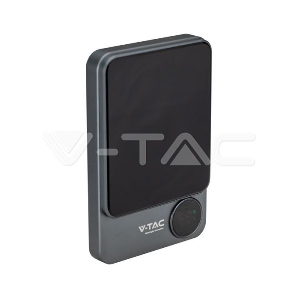 Зовнішній акумулятор (Power Bank) V-TAC 5000mAh Wireless Magnetic Power Bank Grey
