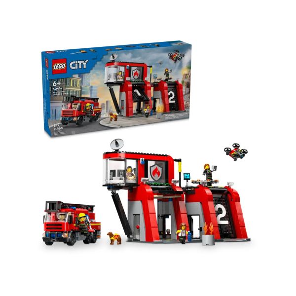 Конструктор LEGO City Пожежне депо з пожежною машиною (60414)