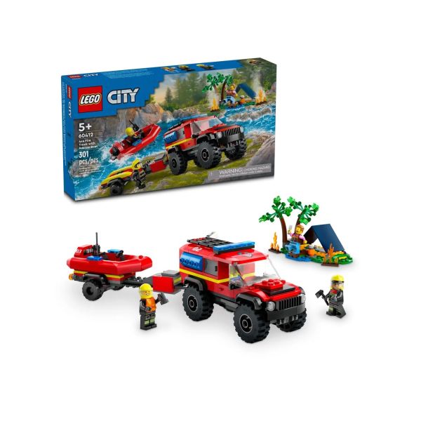 Конструктор LEGO City Пожарный внедорожник со спасательным катером  (60412)