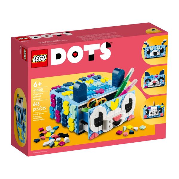 Блочный конструктор LEGO DOTS Креативний ящик «Тварини» (41805)