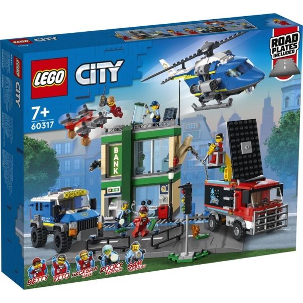 Блочный конструктор LEGO City Полицейская погоня в банке (60317)