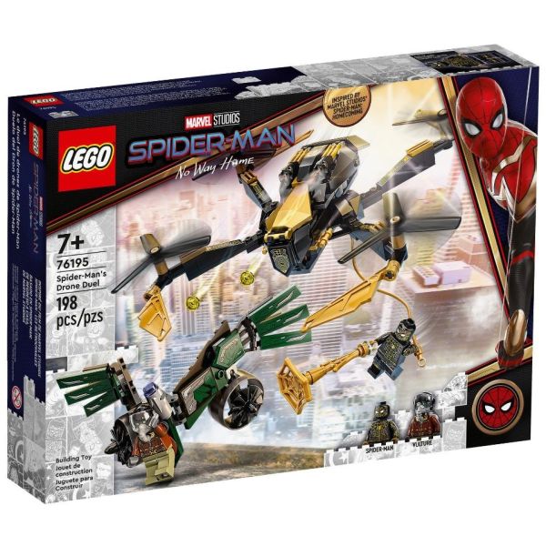 Блочный конструктор LEGO Дуэль дронов Человека-паука (76195)