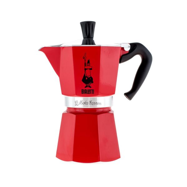Кофеварка гейзерная Bialetti Moka Express 6 cups Red (8006363018395)