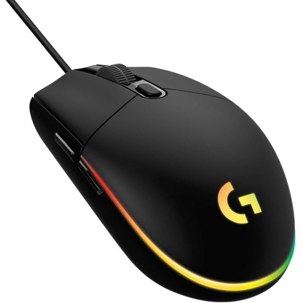 Мышка компьютерная  Logitech Wireless G203 Gaming Lightsync RGB Black (910-005796)